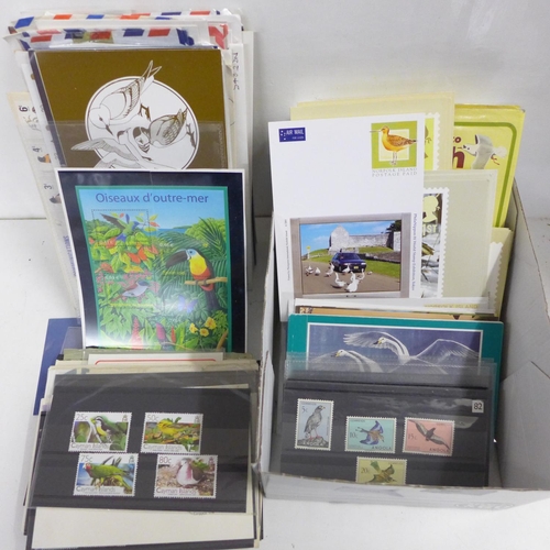 667 - Stamps; bird stamps and covers in box