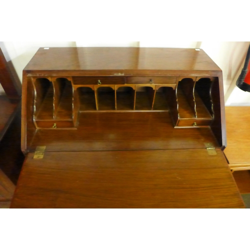 11 - A George III style burr walnut bureau