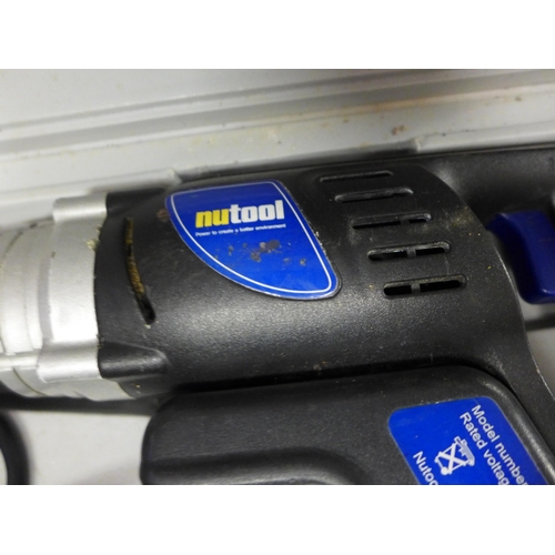 2019 - NuTool 30V cordless drill with batteries and charger in case