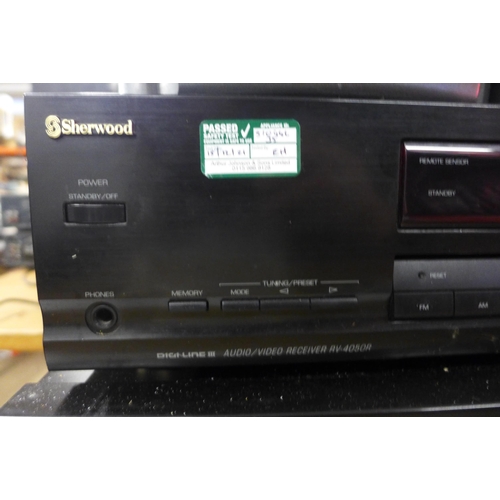 2141 - Sherwood amplifier, Sherwood CD players & pr. of Kenwood LS-H6 speakers