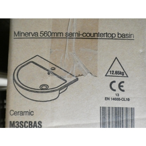 3382 - A Minerva 560mm semi-counter top basin * this lot is subject to VAT