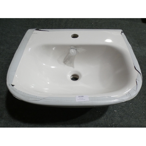 3385 - A Vitra Zentrum 500mm semi-recessed basin * this lot is subject to VAT