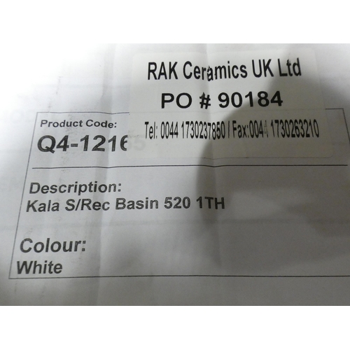 3387 - A Rak ceramic white basin * this lot is subject to VAT