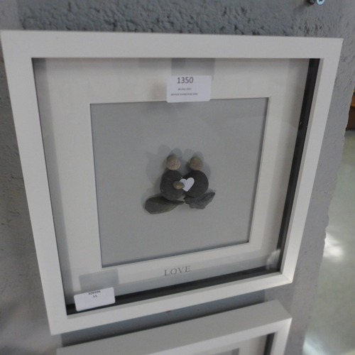 1362 - A hand-made framed pebble art picture 