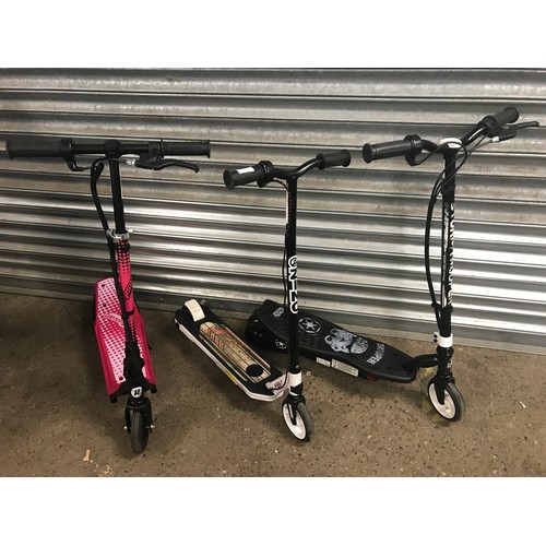 2269 - 3 Electric scooters with batteries, no chargers:- Star Wars, Ripsar, Zinc Volt Xt - Police repossess... 