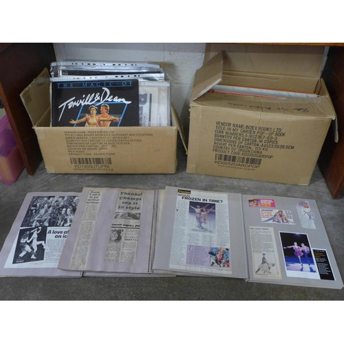 684 - A collection of Torvill and Dean cuttings, newspaper articles, records, etc.