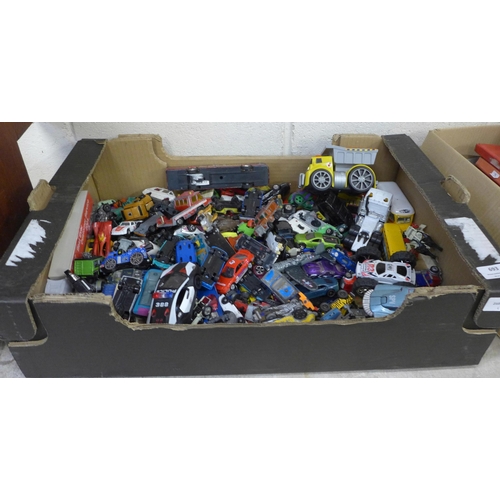 693 - A box of playworn Dinky and Corgi die-cast model vehicles