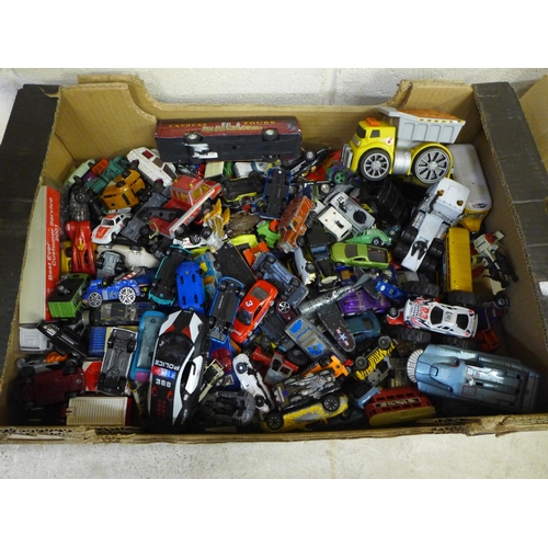 693 - A box of playworn Dinky and Corgi die-cast model vehicles