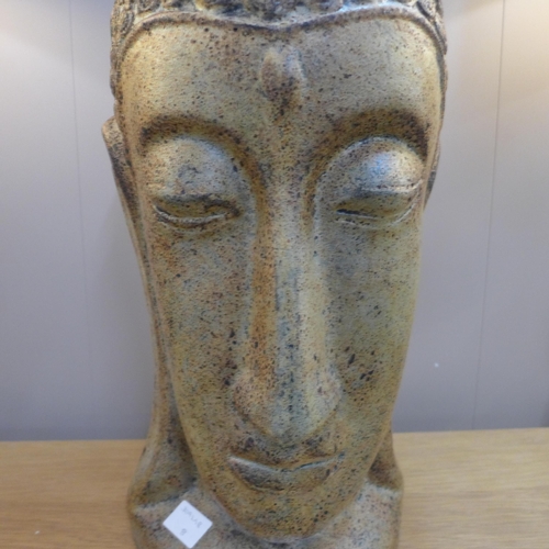 1329 - A Buddha head, for indoor or outdoor use, H 69cms (BA00742)   #