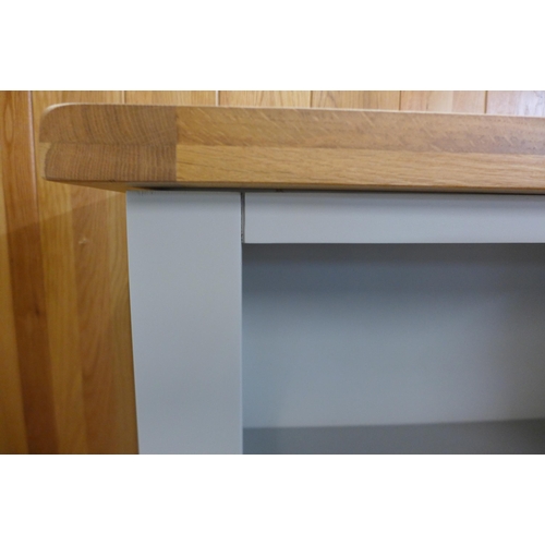 1430 - A Hampshire grey painted and oak large bookcase (slight damage) * This lot is subject to VAT