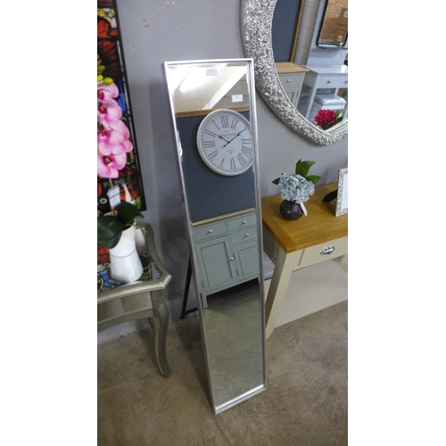 1434 - A silver framed cheval dressing mirror, H 151cms (M39929)   #