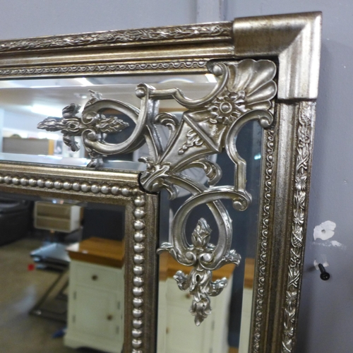 1457 - A tall silver French style mirror, H 183cms (M62173)   #