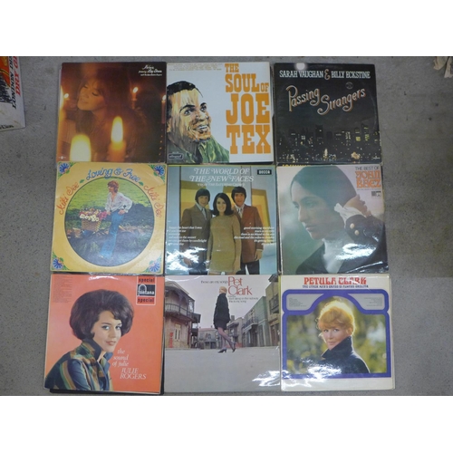 725 - A collection of LP records, 1950's to 1970's, Bob Dylan, Rolling Stones, Blues, etc.