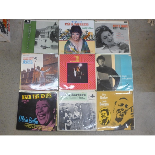 725 - A collection of LP records, 1950's to 1970's, Bob Dylan, Rolling Stones, Blues, etc.