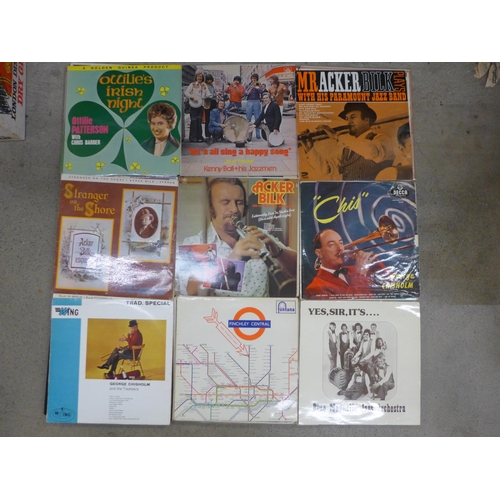 725 - A collection of LP records, 1950's to 1970's, Bob Dylan, Rolling Stones, Blues, etc.