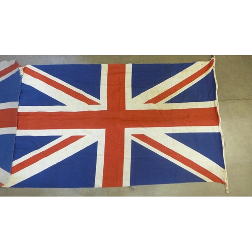 756 - Two vintage Union Jack flags