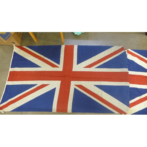 756 - Two vintage Union Jack flags