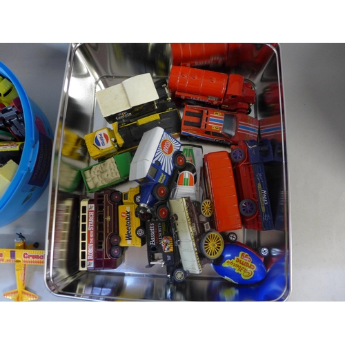 764 - A collection of die-cast model vehicles including Lledo, Matchbox, Tri-ang, etc., playworn