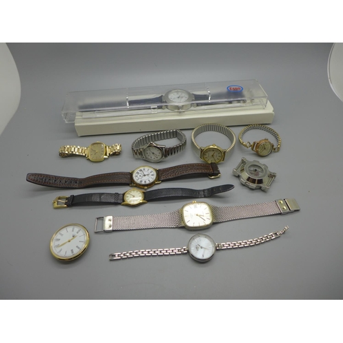 923 - A lady's Omega De Ville wristwatch and other watches