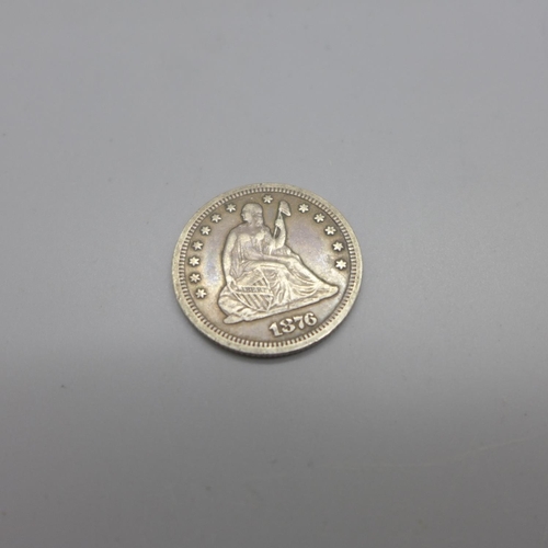 986 - Georgian, Victorian and other coins including five 19th Century U.S.A. coins with one 1876 Carson Ci... 