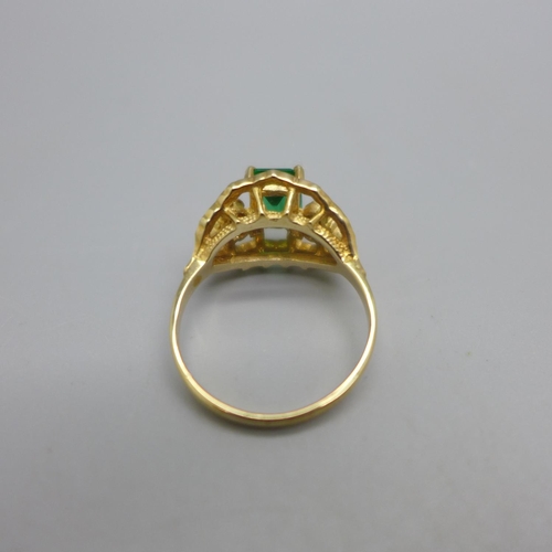 991 - A Black Hills 9ct gold and Russian diopside ring, 4.1g, Q