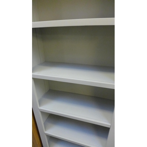 1496 - A Hampshire grey painted and oak Large bookcase (repaired shelves other marks) *This Lot is Subject ... 