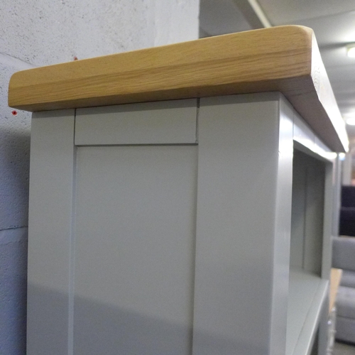 1496 - A Hampshire grey painted and oak Large bookcase (repaired shelves other marks) *This Lot is Subject ... 