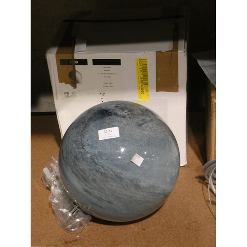 3121 - A blue/grey 24cm Neptune table lamp * this lot is subject to VAT
