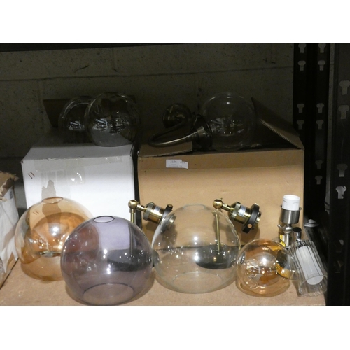3126 - A quantity of glass dome lights/shades/wall sconces * this lot is subject to VAT