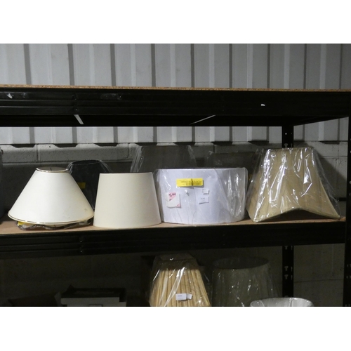 3142 - A quantity of fabric lamp shades; difference sizes and styles * this lot is subject to VAT