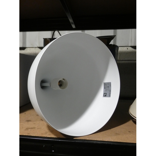 3143 - A white, metal industrial style pendant light * this lot is subject to VAT