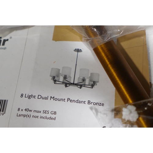 3150 - A bronze effect 8-way dual mount pendant light * this lot is subject to VAT