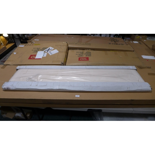 3175 - A natural coloured velour 150cm headboard (5ft x 1 ft 6