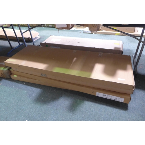 3247 - 2 White highboards/display cabinets (boxed, 2 of 2) - 4 boxes in total * This lot is subject to VAT