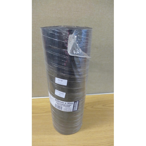 2999 - 3 Rolls of Visqueen unused 450mm x 30m polythene damp proof course - unused, wrapped