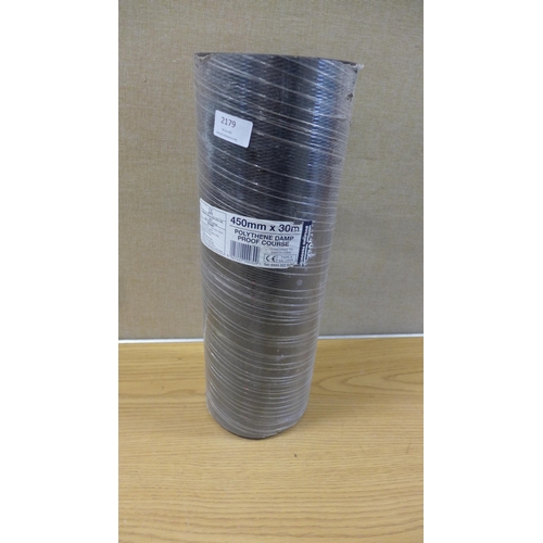 2071 - 3 x 30m 450mm gauge rolls of Visqueen unused polythene damp proof course - unused, wrapped