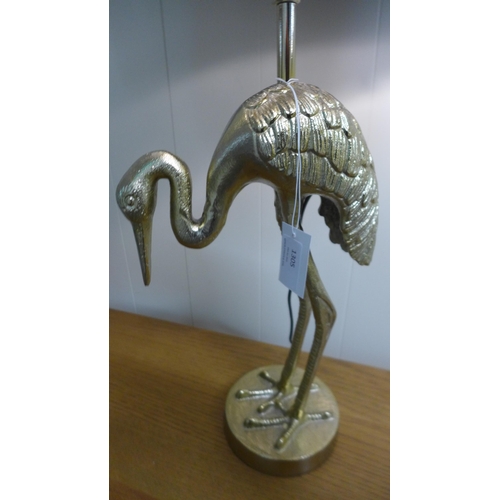 1355 - A gold crane table lamp with black velvet shade, H 48cms (30-828-B038)   #