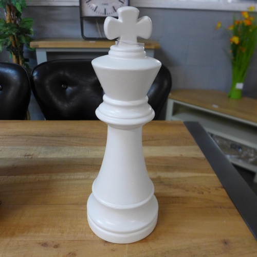 1361 - A white ceramic king chess piece, H 30cms (FP12109)   #