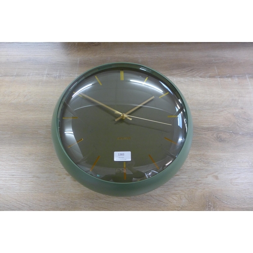 1378 - A moss green wall clock H40cms (KA5840GR 32)  #