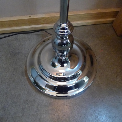 1416 - An Edison bulb hook floor lamp in silver, H 157cms (2432460)   #