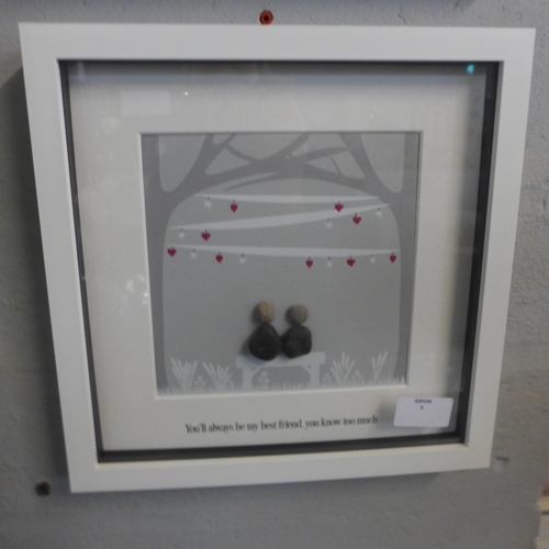 1420 - A hand-made framed pebble art picture 