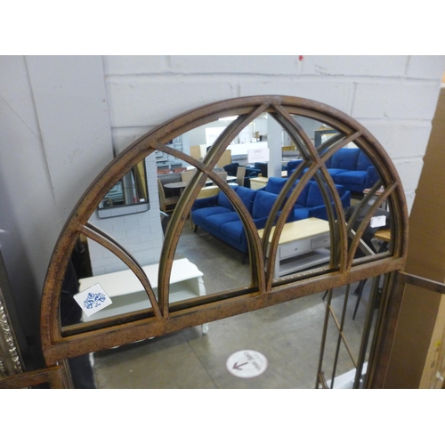 1455 - A large iron mirror in the style of an opening arched window, H 180cms, (MP1186)   #