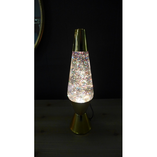 1462 - A retro gold glitter lamp H 37cms (LM1921GD18)  #