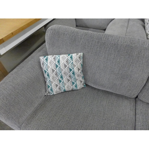 1503 - A light grey two seater fabric sofa with armchair