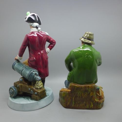 617 - Two Royal Doulton figures, Officer of the Line and A Good Catch