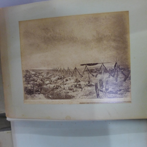 760 - A 19th Century French portfolio; fifty-six photographic prints Versailles Museum; military, classica... 