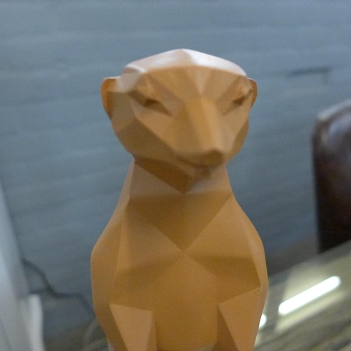 1364 - An origami style meerkat statue H31cms (PT3397YE 13)  #