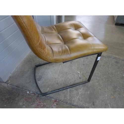 1384 - A segmented leather side chair