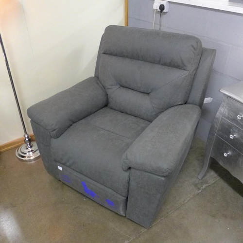 1417 - Kuka Fabric Grey Power Recliner, original RRP £499.91 + VAT (4079-9) * This lot is subject to VAT