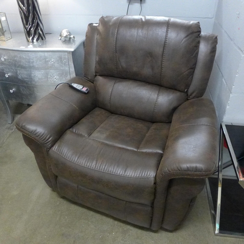 1418 - Power Fabric Recliner  RRP £374.91 + VAT (4077-18) * This lot is subject to VAT